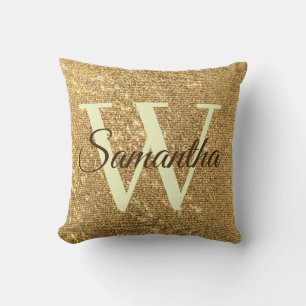 Vorst Gouden Glitter Monogram Kussen