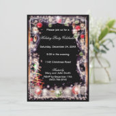 Vorst Ornament Pruimen Christmas Feest Uitnodiging (Staand voorkant)