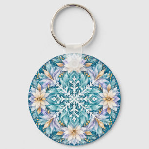 Vorstbloem Winter Mandala Sleutelhanger