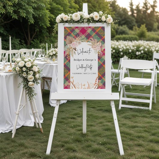 vorstige kleurrijke Schotse herfst huwelijks welko Acryl Bord