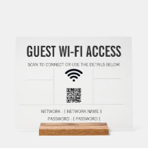 Vorstige Minimalistische Gast Wi-Fi QR Code Acryl
