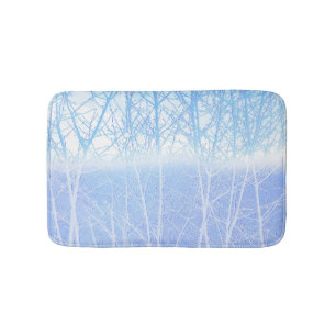 Vorstige Nevelige Bomen Babyblauw Badmat