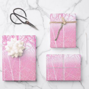 Vorstige Nevelige Bomen in Perzik en Roze Inpakpapier Vel