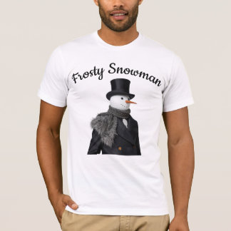 Vorstige Sneeuwman Eenvoudig Elegante Kerstsneeuwm T-shirt