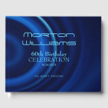 Vortex 60th Birthday Celebration Livre d'invités<br><div class="desc">art numérique Abstrait avec une spirale bleue. Conception d'un livre d'hôtes à couverture rigide avec texte pour une fête du 60e anniversaire moderne. Disponible en carnet spiral aussi. Invitation d'anniversaire correspondante,  Enregistrer la date (carte postale),  fournitures de fête et plus... </div>