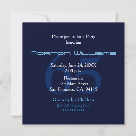 Vortex 65e anniversaire Invitation (Dos)