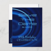 Vortex 65th Birthday Save the Date Briefkaart (Voorkant / Achterkant)