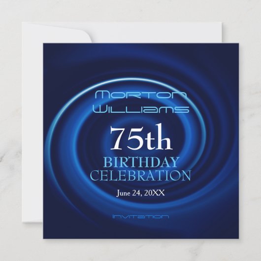 Vortex 75th Birthday Celebration Invitation Kaart (Voorkant)