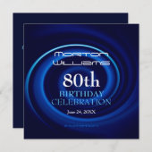 Vortex 80th Birthday Celebration Invitation Kaart (Voorkant / Achterkant)