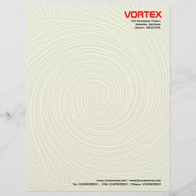 Vortex - Bleek geel Gepersonaliseerd Briefhoofd (Voorkant)