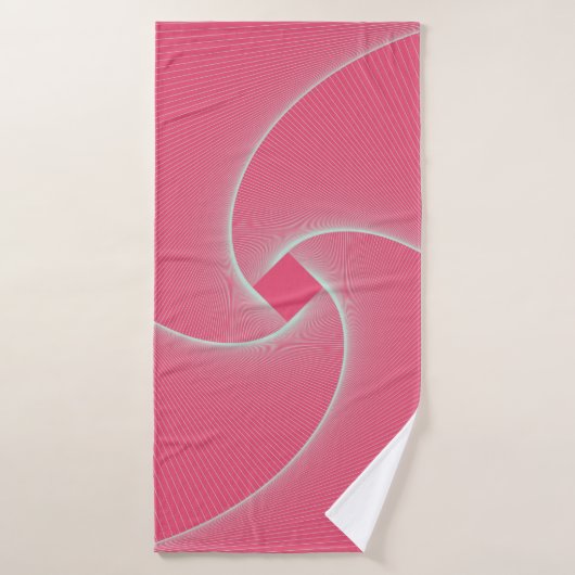 vortex carré en velours rose (Serviette de bain)