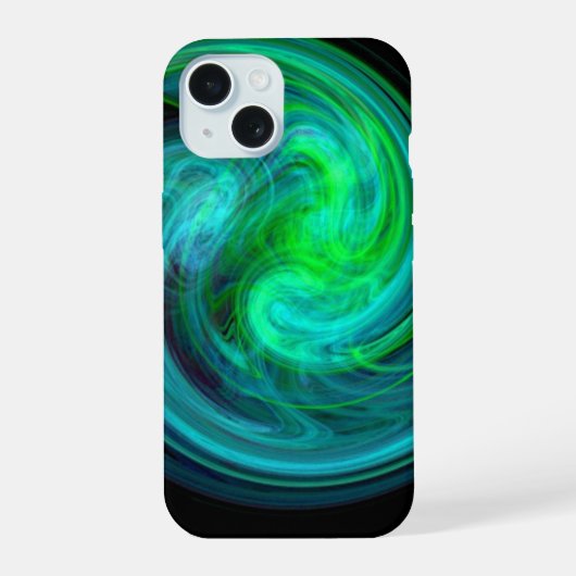VORTEX CLAIR, Vagues Fractales Vert Bleu Abstrait (Verso)