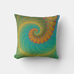 Vortex op de papaverrij in het Oranje en Turquoise Kussen