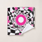 Vortex rose : une À damiers descente (Gant de toilette)