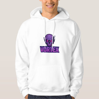 Vortex Skull Hoodie - Paarse Neon Glow Stijl
