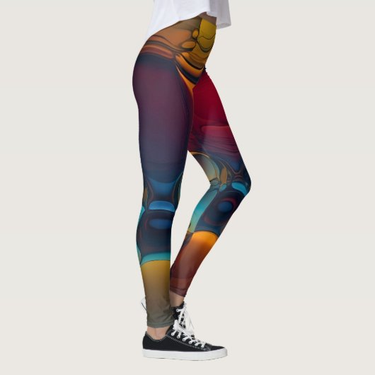 Vortex van kleuren: een Abstracte dans van olie Leggings (Rechts)