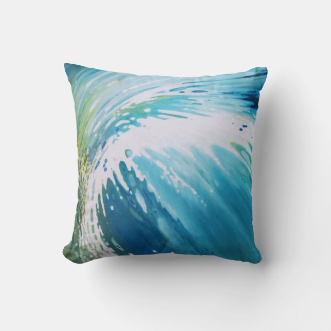 Vortex Wave Coastal Beach Abstract Pillow door Juu Kussen (Voorkant)