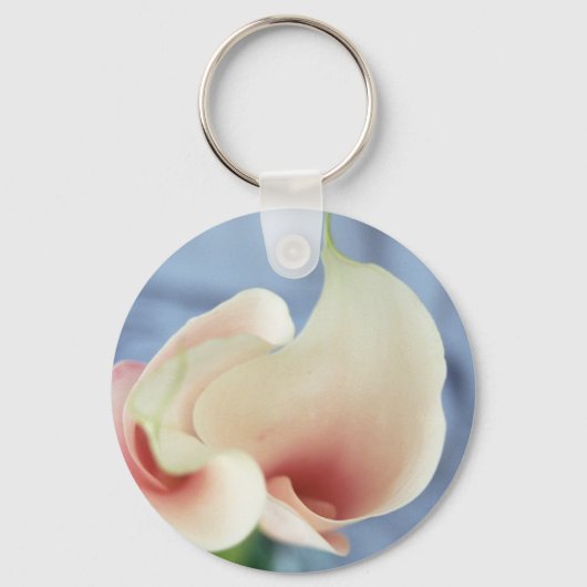 Vortex White Calla Lily Art Foto Sleutelhanger (Voorkant)