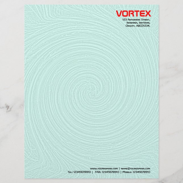 Vortex - Wit tot Bleek Turquoise Briefhoofd (Voorkant)