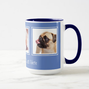 VOS 3 PHOTOS / chiens tasses personnalisées couleu