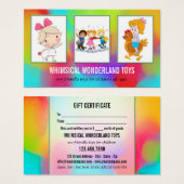 Vos 3 photos Toy Store Carte de visite cadeau (Devant & derrière)