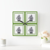 VOS 4 PHOTOS horloge murale couleur personnalisée (Maison)