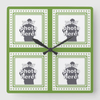 VOS 4 PHOTOS horloge murale couleur personnalisée
