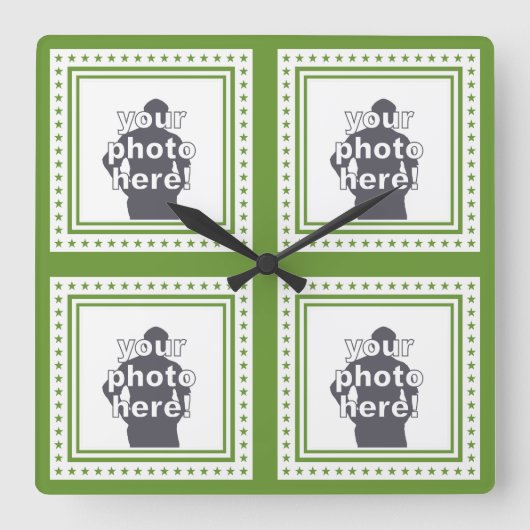 VOS 4 PHOTOS horloge murale couleur personnalisée (Recto)