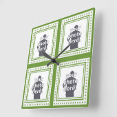 VOS 4 PHOTOS horloge murale couleur personnalisée (Angle)