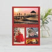 Vos 5 Photos Élégante Carte de Vacances de Noël Ro (Debout devant)