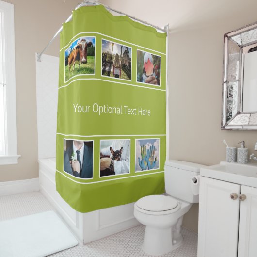 VOS 6 PHOTOS & TEXTE rideau de douche (En situation)