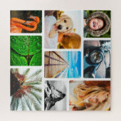 Vos 9 Photos Jigsaw Puzzle Collage encadré blanc (Horizontal)