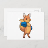 Vos als bokser met boks handschoenen briefkaart (Voorkant / Achterkant)