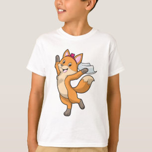 Vos als bruid met sluier en hart t-shirt