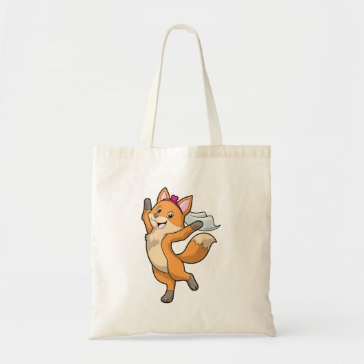 Vos als bruid met sluier en hart tote bag (Voorkant)