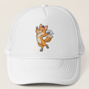 Vos als bruid met sluier en hart trucker pet