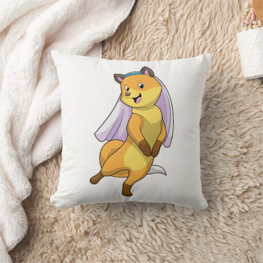 Vos als bruid met sluier kussen (Deken)