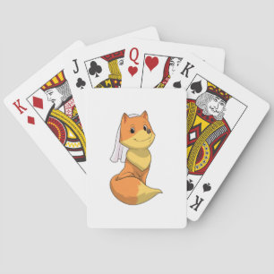 Vos als bruid met sluier pokerkaarten