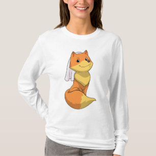 Vos als bruid met sluier t-shirt