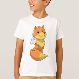 Vos als bruid met sluier t-shirt