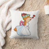 Vos als bruid met trouwjurk en bloemstuk kussen (Deken)