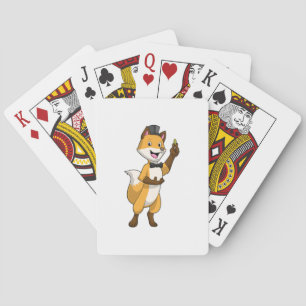 Vos als bruidegom met trouwring pokerkaarten