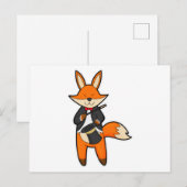 Vos als goochelaar met toverstaf en hoed briefkaart (Voorkant / Achterkant)