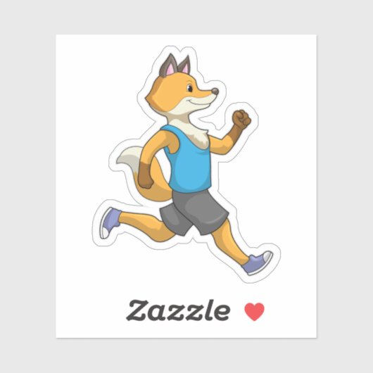 Vos als hardloper op de loopband sticker (Vel)