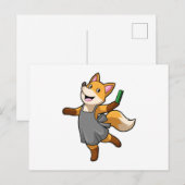 Vos als kapper met schaar briefkaart (Voorkant / Achterkant)