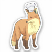 Vos als kok met kookmuts sticker (Voorkant)