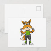 Vos als monteur met sleutel & moer briefkaart (Voorkant / Achterkant)