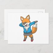 Vos als secretaris bij hiphopdans briefkaart (Voorkant / Achterkant)