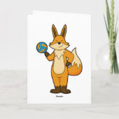 Vos als Volleybalspeler met Volleybal Kaart (Achterkant)