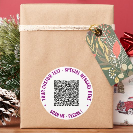 Vos autocollants de texte personnalisés Code QR Ch (vacances)